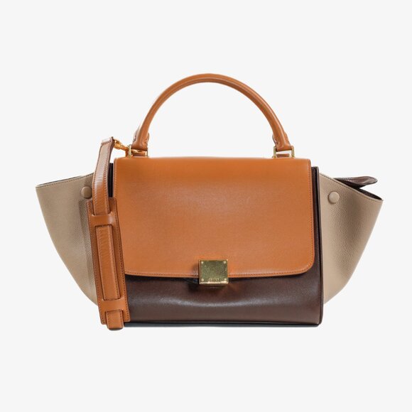 Celine Tri-Color Tan Trapeze Bag - Picture 1 of 16